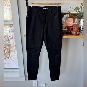 Old Navy Rockstar Super Skinny Built in Warm Black jeans Fleece Lining Sz 6
